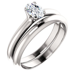 Platinum Oval Solitaire Engagement Ring Matching Band 122005:567:PMB