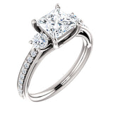 14K White Gold Princess Cut Engagement Ring 122000:929:P | 14K White Gold Princess Cut Engagement Ring 122000:929:P