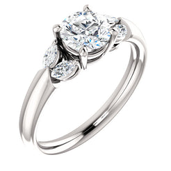 14K White Gold Round Engagement Ring 122316:1675:P