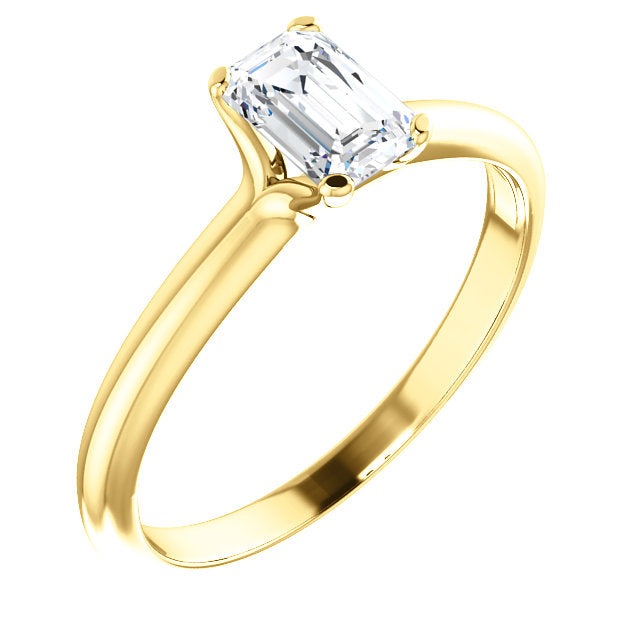 18K Yellow Emerald Solitaire Engagement Ring 122005:674:P | 