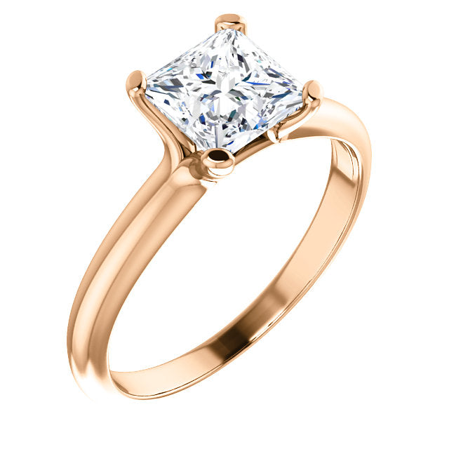 14K Rose Princess Cut Solitaire Engagement Ring 122005:1008:P | 