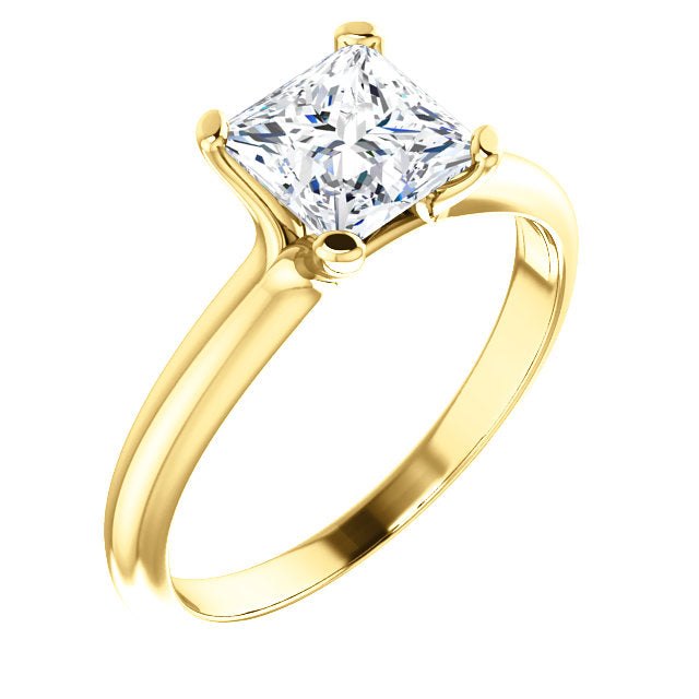 18K Yellow Princess Cut Solitaire Engagement Ring 122005:762:P | 