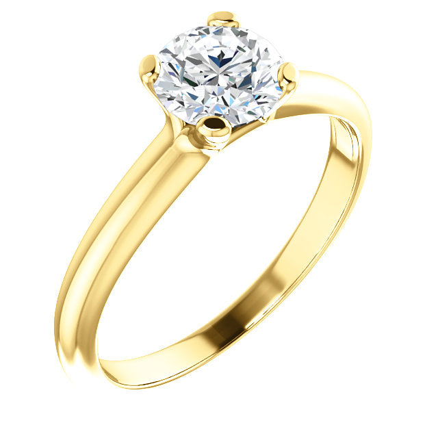 14K Yellow Round Solitaire Engagement Ring 122005:464:P | 