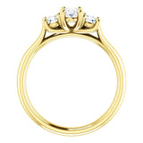 Three Stone Diamond Engagement Ring, Round Side Stone | 