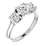 Three Stone Diamond Engagement Ring, Round Side Stone | 