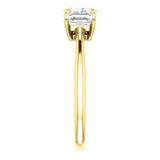 Tri Stone Diamond Engagement Ring Emerald Side Stone | 