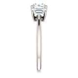 Tri Stone Diamond Engagement Ring Emerald Side Stone | 