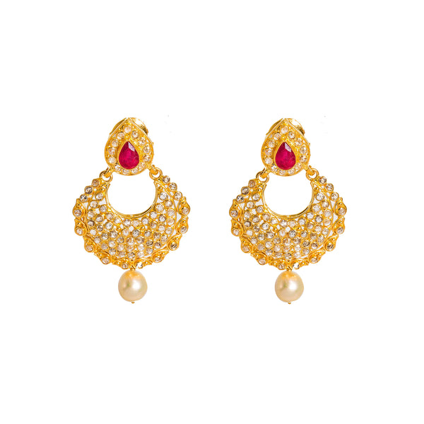 22K Yellow Gold Diamond Necklace & Earrings Set W/ 17.6ct Uncut Diamonds, Rubies, Pearls, Laxmi Kasu & Open Pendant |  22K Yellow Gold Diamond Necklace & Earrings Set W/ 17.6ct Uncut Diamonds, Rubies, Pearls, La...