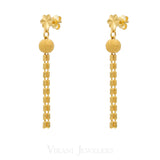22K Yellow Gold Tassele Drop Necklace And Dangle Drop Earrings | 22K Yellow Gold Tassele Drop Necklace And Dangle Drop Earrings for women. Gold weight is 17.6 gra...