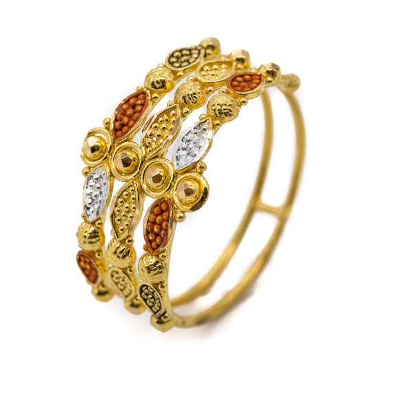 22K Yellow Gold Multi Strand Ring W/Hand Painted & Crafted Beads | 22K Yellow Gold Multi Strand Ring W/Hand Painted & Crafted Beads for women. 22k Gold weight i...