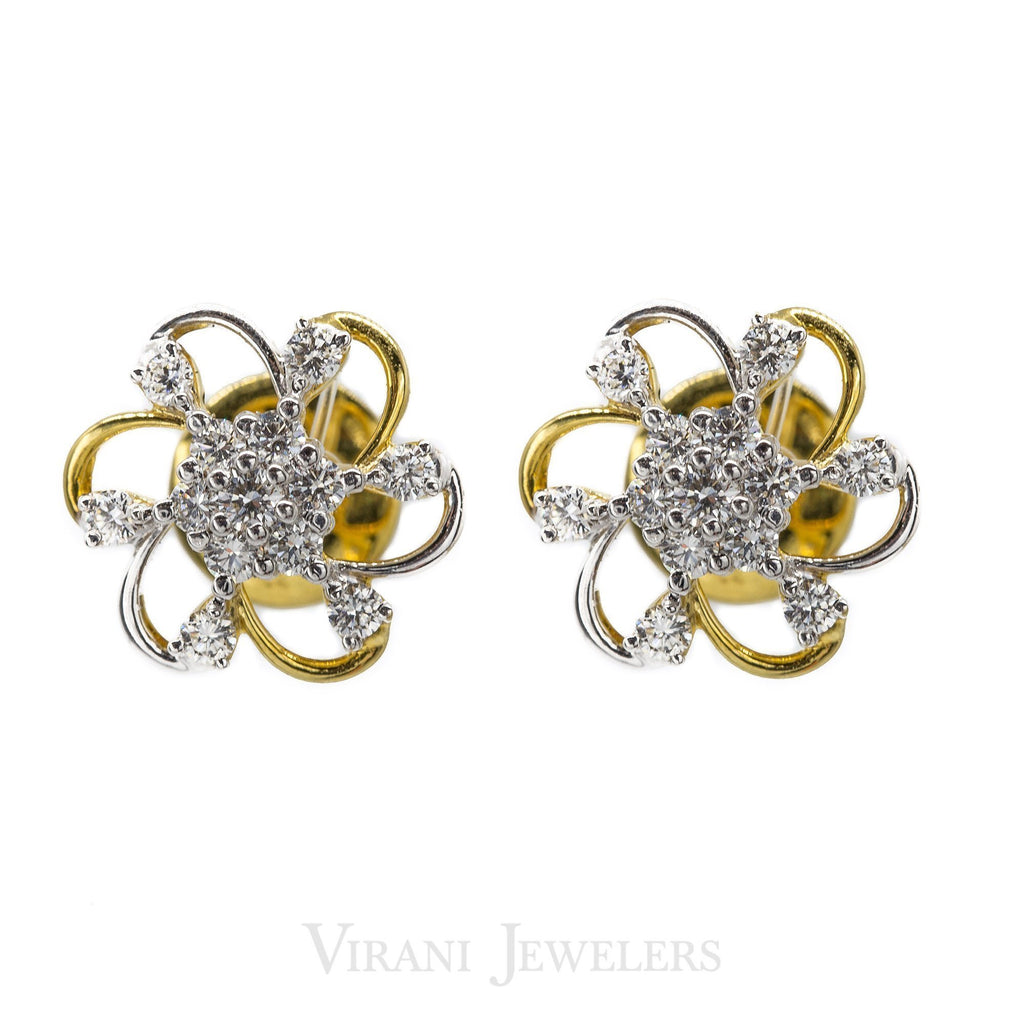 0.62CT Daisy Diamond Stud Earrings Set in 18K Yellow Gold | .62CT Daisy Diamond Stud Earrings Set in 18K Yellow Gold for women. Beautiful hand crafted floral...