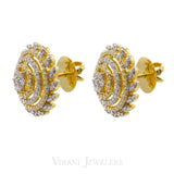 1.17CT Oceanic Diamond Stud Earrings Set in 18K Yellow Gold W/ Star Accents | 1.17CT Oceanic Diamond Stud Earrings Set in 18K Yellow Gold W/ Star Accents for women. Geometirc ...
