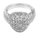 1.31CT Brilliant Engagement Diamond Ring Set in 14K White Gold W/ Round Frame | 1.31CT Brilliant Engagement Diamond Ring Set in 14K White Gold W/ Round Frame for women. This stu...