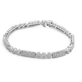 4.03CT Diamond Modern Tennis Bracelet Set in 18K White Gold W/ Fold Over Closure | 4.03CT Diamond Modern Tennis Bracelet Set in 18K White Gold W/ Fold Over Closure for women. Brace...