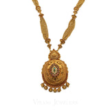22K Antique Gold Finish Drop Necklace W/Kundans, Ruby, & Emerald Stones | 22K Antique Gold Finish Drop Necklace W/Kundans, Ruby, & Emerald Stones for women. The Neckla...