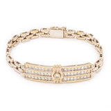 1.43CT Diamond Box Chain Bracelet Set In 18K Yellow Gold W/Rectangle Frame for Men | 1.43CT Diamond Box Chain Bracelet Set In 18K Yellow Gold W/Rectangle Frame for Men. Gold weight i...