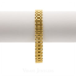 22K Yellow Gold Box Chain Link Bracelet for Men