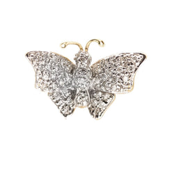 1.04CT Diamond Butterfly Pendant Set In 18K Yellow Gold