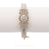 4.39CT Diamond Bangle Cuff Set in 18K Yellow Gold W/ Centered Floral Frame | 4.39CT Diamond Bangle Cuff Set in 18K Yellow Gold W/ Centered Floral Frame for women. An elegant ...