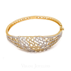 18K Gold Diamond Bangle Cuff