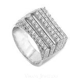 1.71CT Diamond Five Frame Ring Set in 18K White Gold | 1.71CT Diamond Five Frame Ring Set in 18K White Gold for women. This luxurious ring is featured w...