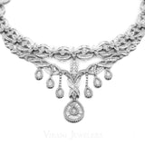 29.67CT Diamond Chandelier Necklace in 18K White Gold W/Infinity Design Accents | 29.67CT Diamond Chandelier Necklace in 18K White Gold W/Infinity Design Accents for women. Polish...
