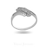 0.33CT Diamond Crossover Baguette Ring Set in 14K White Gold | 0.33CT Diamond Crossover Baguette Ring Set in 14K White Gold for women. This is an on-trend yet c...
