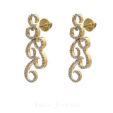 1.23CT Diamond Drop Filigree Earrings Set In 18K White Gold W/ Screw Back Post | 1.23CT Diamond Drop Filigree Earrings Set In 18K White Gold W/ Screw Back Post for women. Elegant...