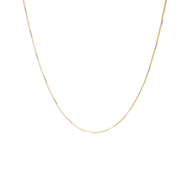 22K Multi-Tone Gold Minimalist Chain | 
Bring an air of casual elegance to your outfits with the 22K Multi-Tone Gold Minimalist Chain fr...