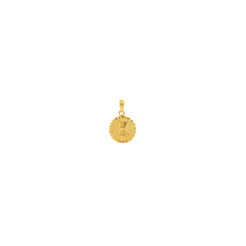 22K Gold "K" Medallion Pendant