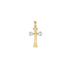 22K Yellow & White Gold Divinity Cross Pendant