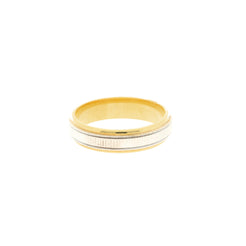 22K Yellow & White Gold Modern Men's Ring