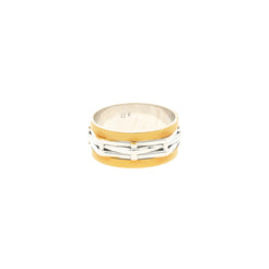 22K Yellow & White Gold Woven Ring