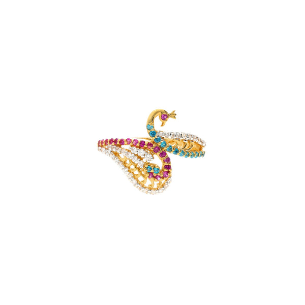 22K Gold & Gemstone Demure Peacock Ring | 


The 22K Gold & Gemstone Demure Peacock Ring from Virani Jewelers is the perfect cocktail r...