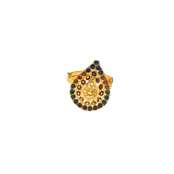 22K Gold & Enamel Adjustable Brilliance Ring | 


Add a touch of sophistication to your outfits with the 22K Gold & Enamel Adjustable Brilli...