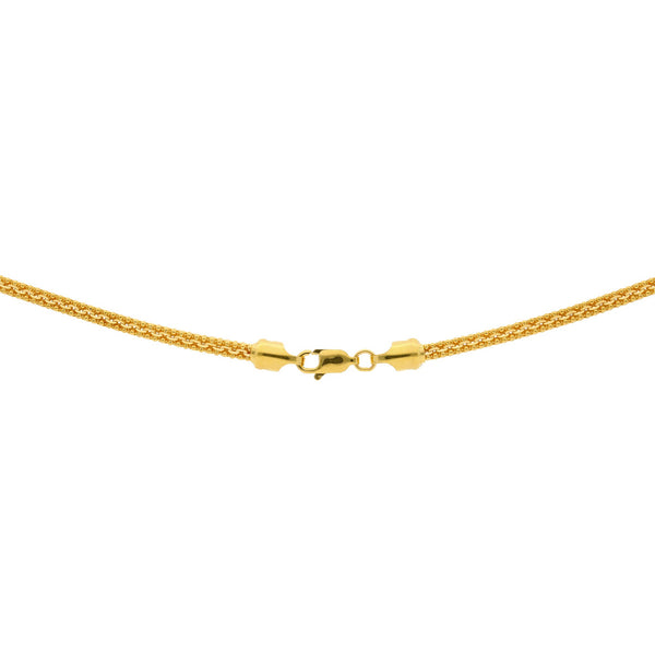 An image of the lobster claw clasp of the 22K gold rounded ball link chain from Virani. | Fall in love with this classic design when you shop our 22K gold chains at Virani Jewelers!

Feat...