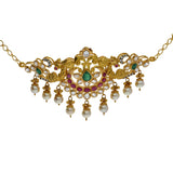 22K Yellow Antique Gold 2-in-1 Choker/Vanki & Jhumki Earrings Set W/ Kundan, Emerald, Pearls & Crescent Accents | 


Add a unique twist of versatility to your wardrobe this season with the addition of pieces lik...