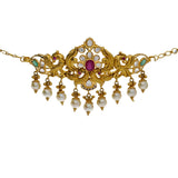 22K Yellow Antique Gold 2-in-1 Choker/Vanki & Chandbali Earrings Set W/ Emerald, Ruby, CZ, Pearls & Feather Peacock Accents | 


Introduce your wardrobe to the antique allure of some of our gemstone jewelry like this beauti...