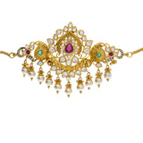 22K Yellow Antique Gold 2-in-1 Choker/Vanki & Chandbali Earrings Set W/ Emerald, Ruby, Pachi CZ, Pearls & Lotus Flower Design | 


Enjoy the versatility of our fine 22K gold jewelry designs like this beautiful 22K yellow anti...