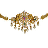 22K Yellow Antique Gold 2-in-1 Choker/Vanki & Earrings Set W/ Emerald, Ruby, CZ, Pearls & Asymettric Earring Designs | 


Shape and structure are not only essential for fine clothing but for the eye-catching designs ...