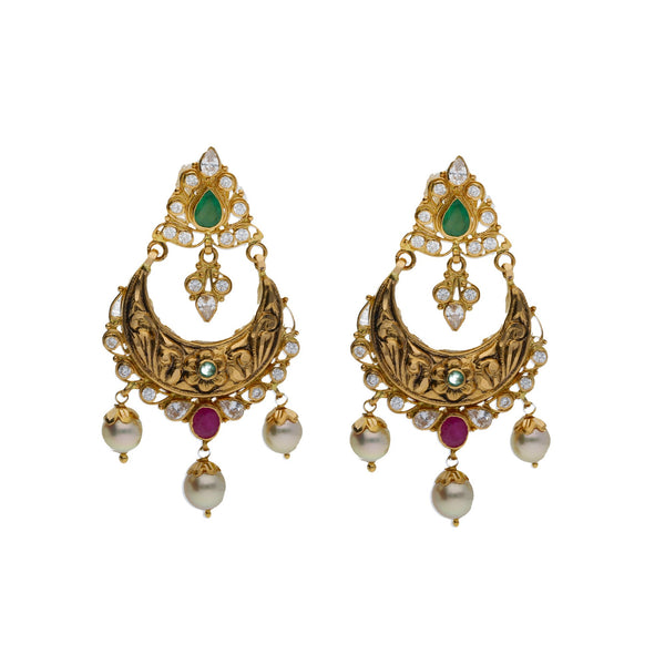 22K Yellow Antique Gold 2-in-1 Choker/Vanki & Chandbali Earrings Set W/ Emerald, Ruby, CZ, Pearls & Paisley Flower Design | 


Every woman deserves to feel elegant and classy in timeless gemstone jewelry that complements ...