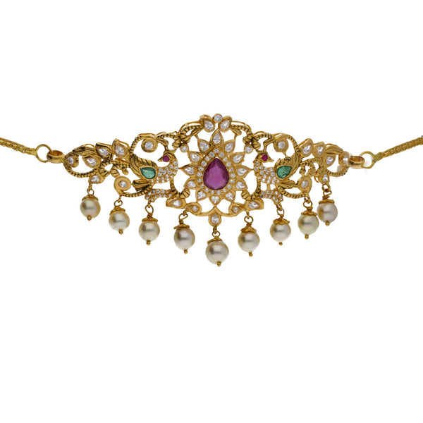 22K Yellow Antique Gold 2-in-1 Choker/Vanki & Chandbali Earrings Set W/ Emerald, Ruby, CZ, Pearls & Open Starburst Design | 


Let the beauty of your gemstone jewelry shine without limit with radiant colors like this 22K ...