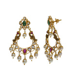 22K Yellow Antique Gold 2-in-1 Choker/Vanki & Chandbali Earrings Set W/ Emerald, Ruby, CZ, Pearls & Pear Shaped Accents | 


Be versatile as your wardrobe with jewelry pieces that can serve more than one purpose like th...