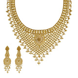 22K Yellow Gold Necklace & Earrings Set W/ Interlocked V-Stole Design | 


Elongate the graceful neckline of any outfit with this unique 22K yellow gold necklace and ear...