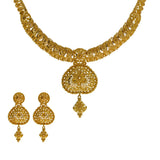 22K Yellow Gold Mango Necklace & Earrings Set W/ Beaded Filigree & Domed Scallop Pendants | 


Bring luxury to your wardrobe with exquisite pieces like this 22K yellow gold necklace & e...