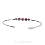 14K Gold Diamond Ruby Bangle | 