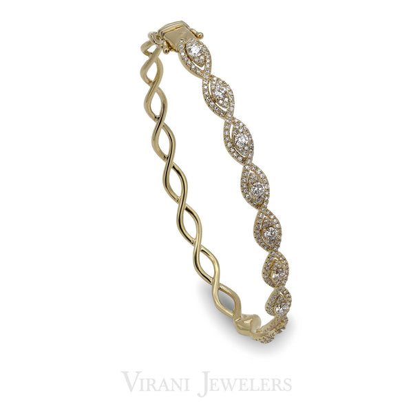 14k Gold Diamond Bangle | 