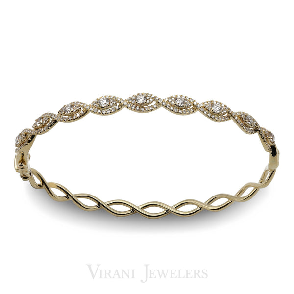 14k Gold Diamond Bangle | 