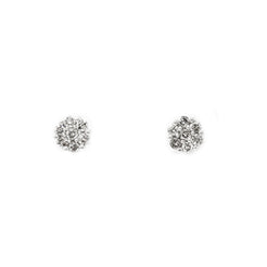 0.5 ct Diamond Cluster Earrings in 14k White Gold