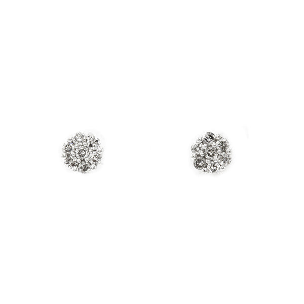 0.5 ct Diamond Cluster Earrings in 14k White Gold | 